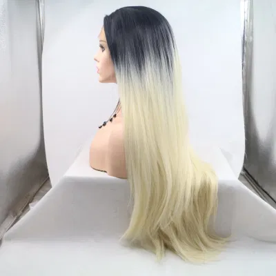 Longue perruque synthétique lisse et crépue bon marché, Extension naturelle Invisible à Clip, demi-perruque