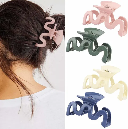 Pinces à cheveux antidérapantes en plastique mat en forme de M, 9cm, forte tenue